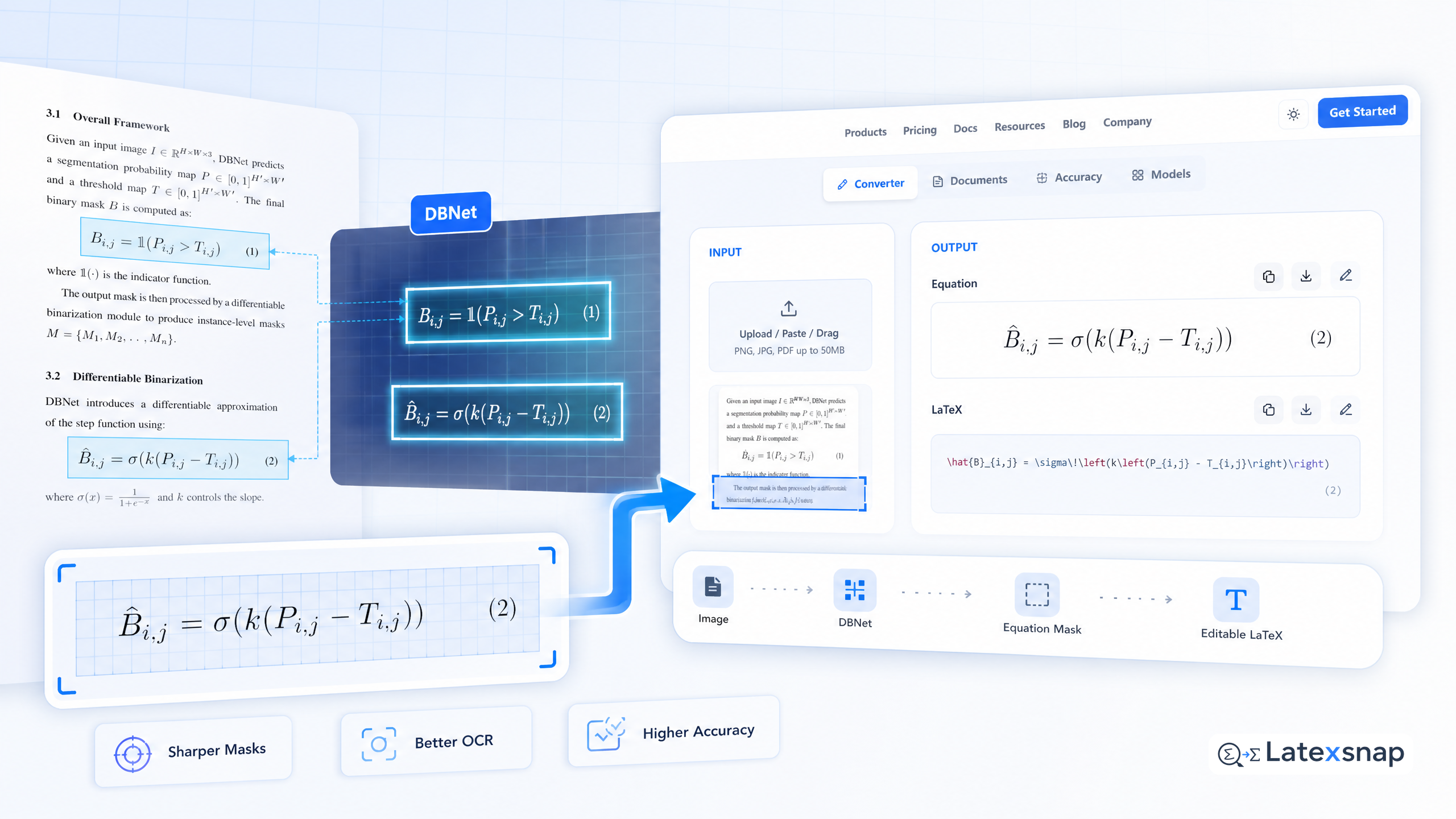 DBNet and Cleaner Equation Masks for Faster Formula Capture