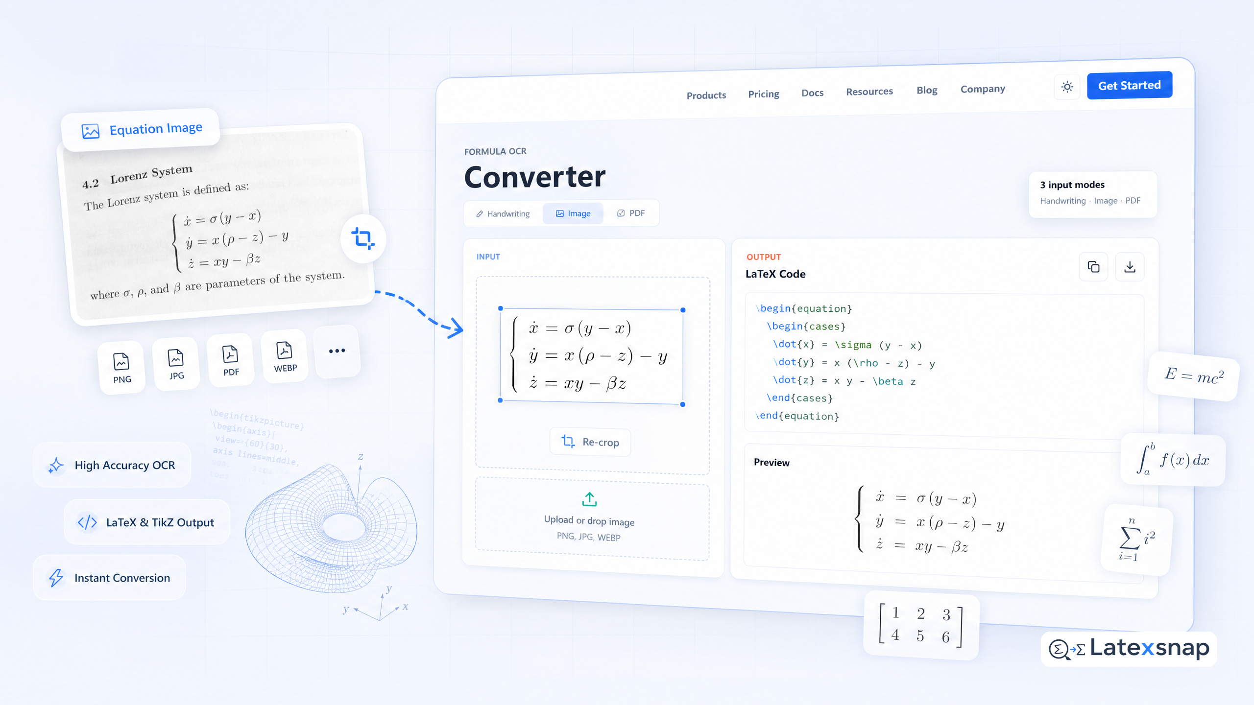 Image to TikZ Converter for Equation OCR
